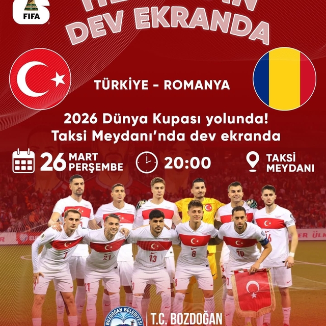 Milli maç heyecanı Bozdoğan'da dev ekranda