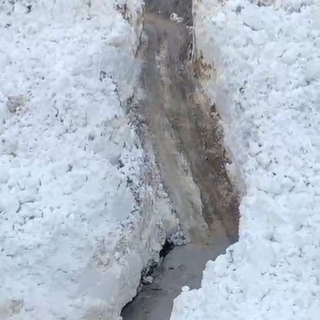 Hizan'da köy yoluna çığ düştü