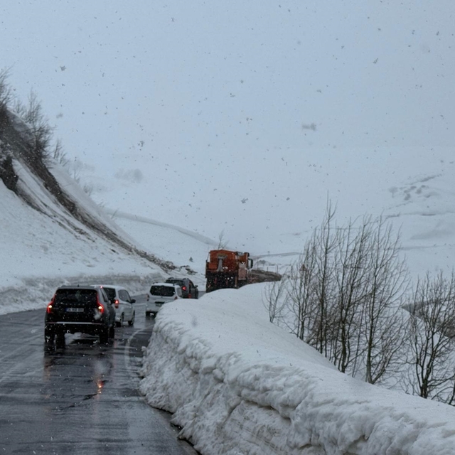 Muş-Kulp kara yoluna düşen çığ ve toprak birikintisi temizlendi