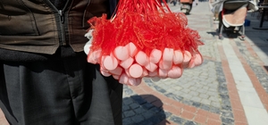 Şehir şehir dolaşarak kokulu kaya tuzu satıyor