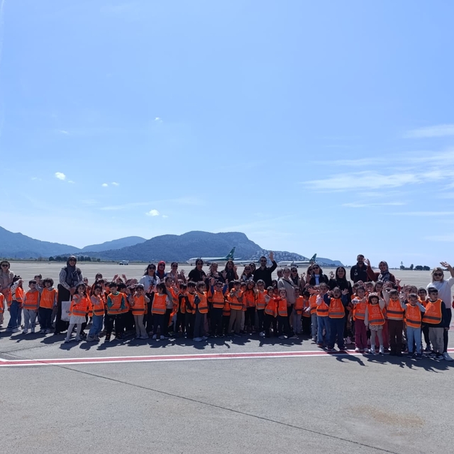 Köyceğiz Anaokulu öğrencileri Dalaman Havalimanı'nı gezdi