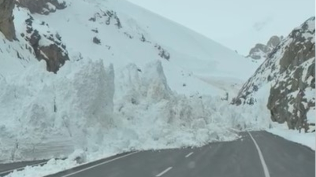 Van-Hakkari kara yoluna çığ düştü, araçlar mahsur kaldı