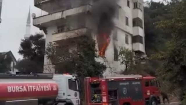 Mudanya'da apartmanda yangın paniği