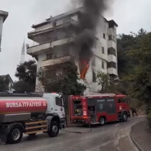Mudanya'da apartmanda yangın paniği