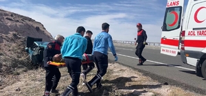 Nevşehir’de şarampole devrilen otomobilin sürücüsü yaralandı