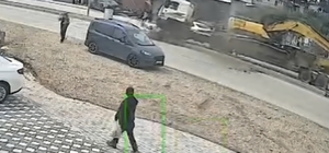 Hatay'da TIR'ın refüje çıktığı anlar kamerada