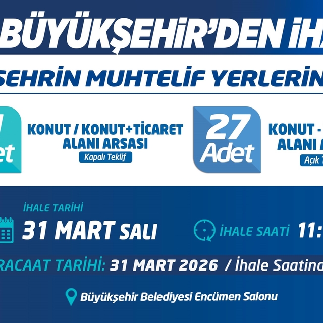 Kayseri Büyükşehir 58 adet arsa satacak