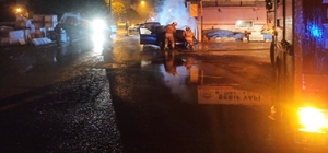 İskenderun'da otomobil yangını