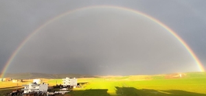 Siirt’te sağanak sonrası oluşan gökkuşağı hayran bıraktı