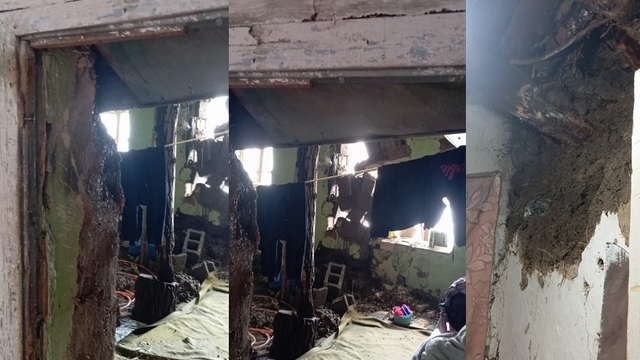 Hakkari'de bir ev çöktü