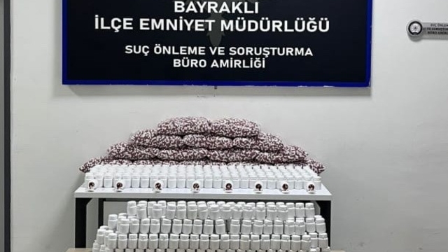 Bayraklı'da binlerce uyuşturucu hap yakalandı