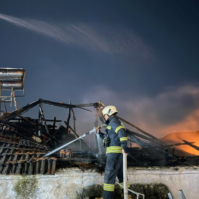 Milas'ta çatı yangını