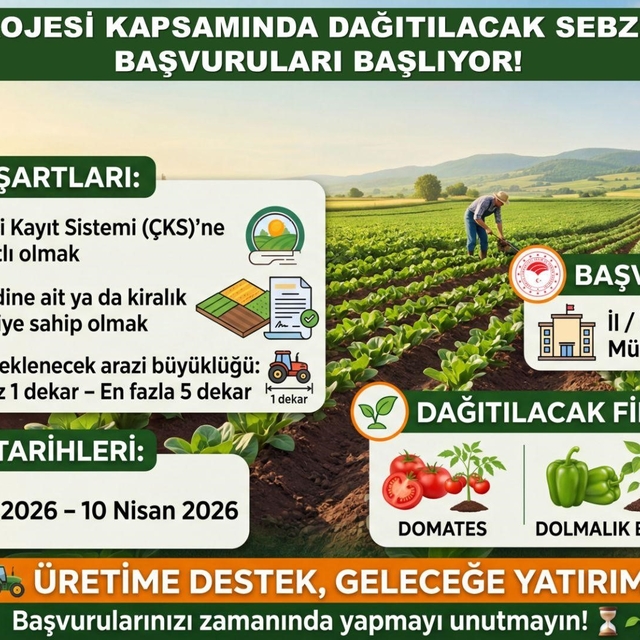 Siirt Tarım ve Orman Müdürlüğünden sebze fidesi başvurusu uyarısı