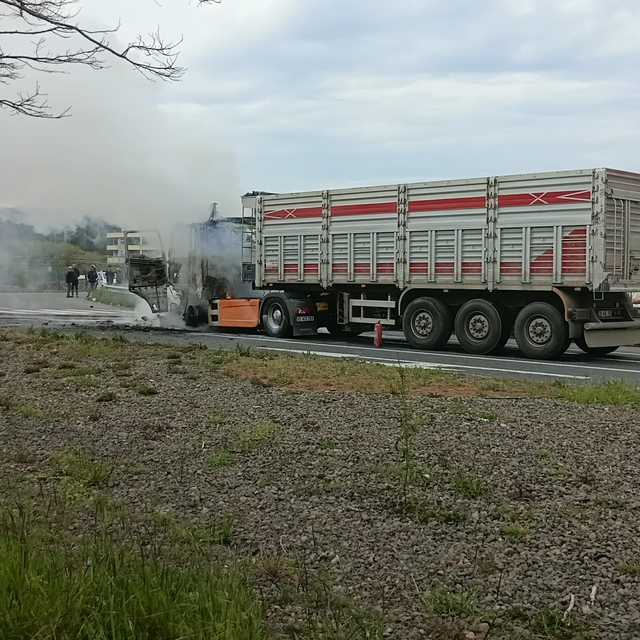 Ordu'da TIR yangını