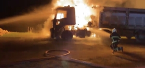 Mardin'de tırda yangın