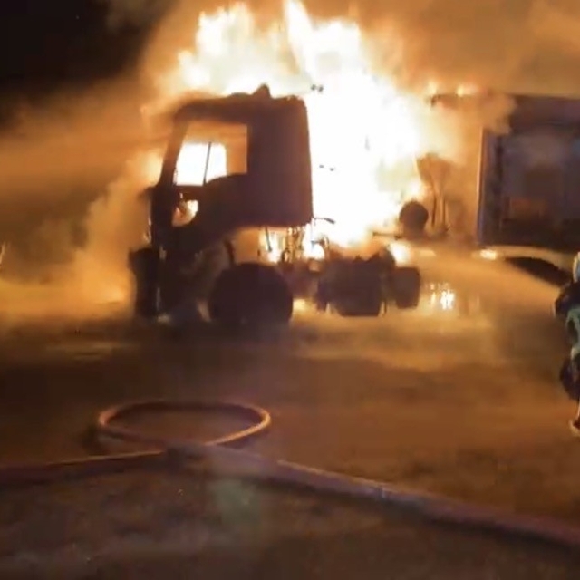 Mardin'de tırda yangın