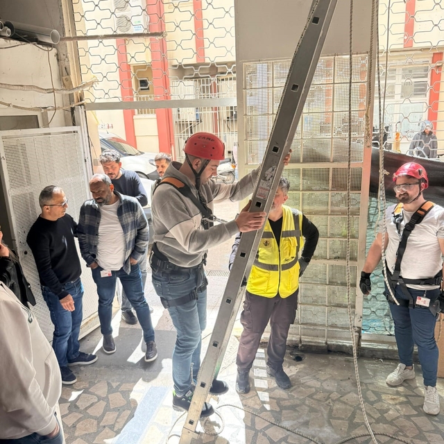 Hastane personeline yüksekte çalışma güvenliği eğitimi