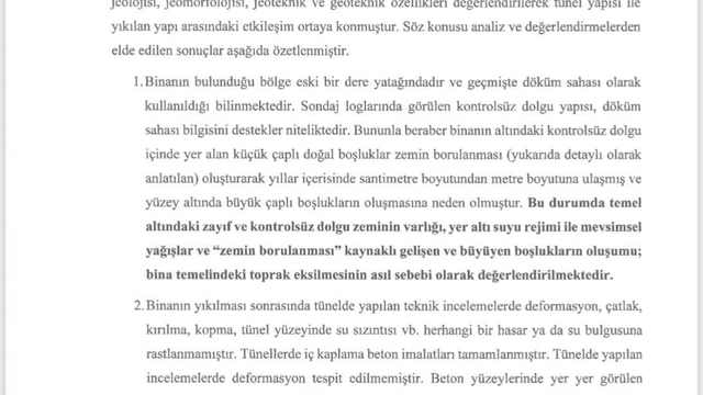 Gebze'de yıkılan binayla ilgili ikinci raporda, olayın metro ile ilgili olmadığı belirtildi