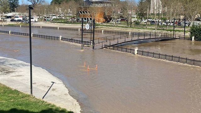Çanakkale'de Kocabaş Çayı taştı; tarım arazileri sular altında kaldı (2)