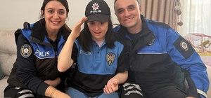 Polis olma hayali kuran İrem'e doğum gününde üniforma sürprizi
