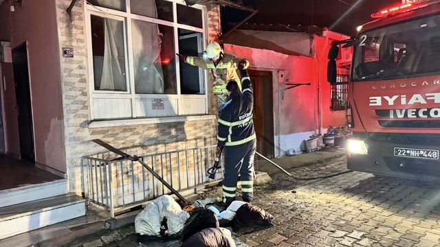 Edirne'de ev yangını