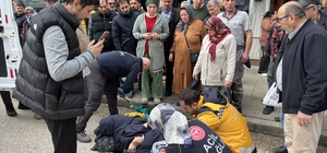 Ordu'da otomobilin çarptığı yaya yaralandı: Kaza anı kamerada