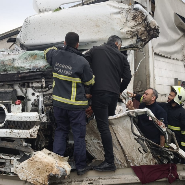 Mardin'de bariyerlere çarpan TIR'ın şoförü ağır yaralandı