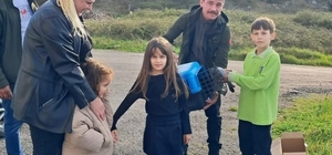 Sinop'ta minik öğrenciden yaralı güvercine şefkat eli