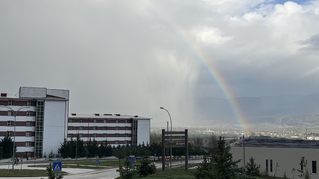 Bolu'da yağmur sonrası gökkuşağı şöleni