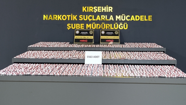 Kırşehir'de 5 bin 563 sentetik uyuşturucu hapla yakalanan zanlı tutuklandı