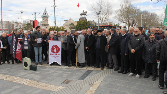 Kayseri'de İsrail'in Filistinli esirler hakkında idamı öngören yasa tasarısı protesto edildi