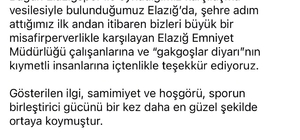 Kepezspor'dan Elazığ'a teşekkür ve övgü