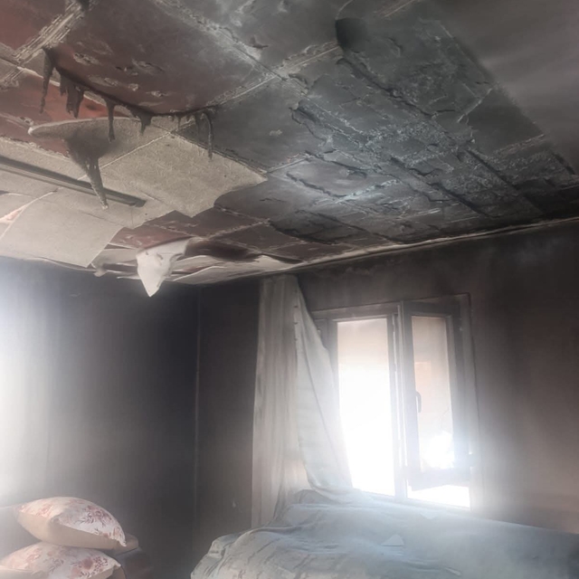 Kumlu'da ev yangını