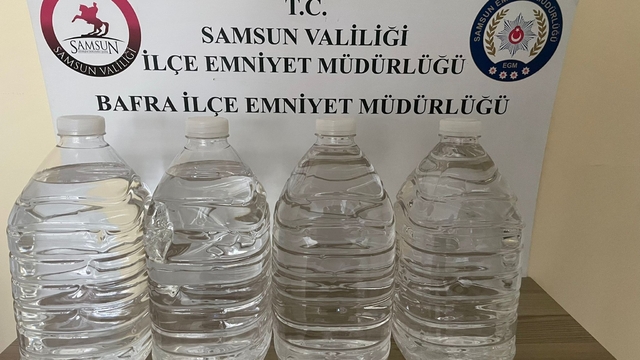 Bafra'da 20 litre kaçak etil alkol ele geçirildi