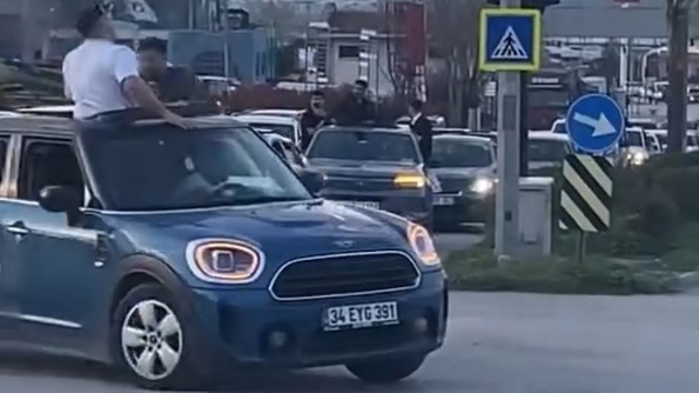 Bursa'da düğün konvoyu tehlike saçtı