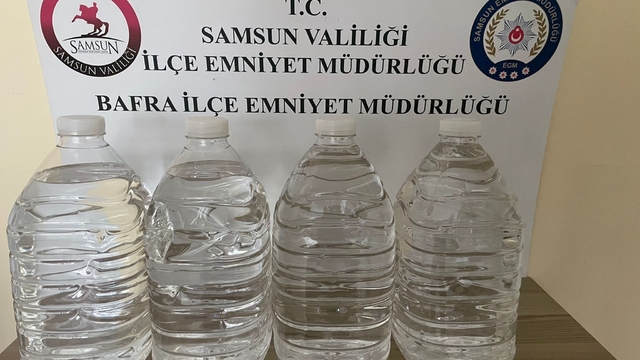 Samsun'da 20 litre etil alkol ele geçirildi