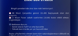 Meteoroloji’den Bingöl için zirai don uyarısı