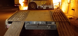 Bolu Dağı Tünelinde oto kurtarıcı yandı