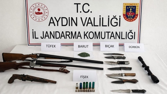 Köşk'te ruhsatsız silah ele geçirildi