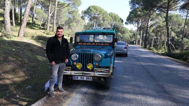 Eski yeşil cipler Aydın dağlarının vazgeçilmezi oldu