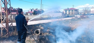 Van'da anız yangını