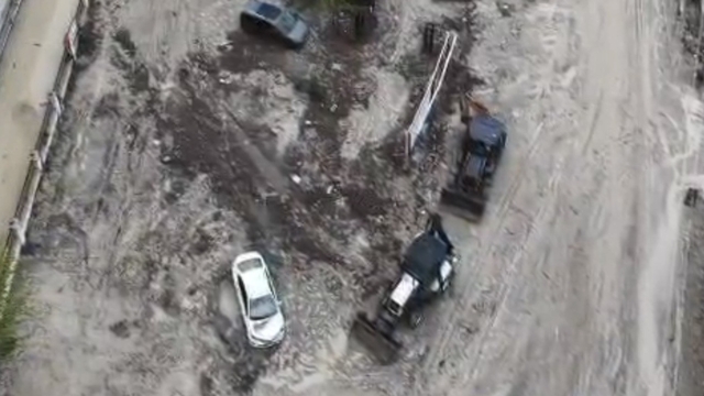 Kadirli'de selin bilançosu havadan görüntülendi