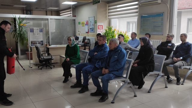 Gümüşhacıköy'de PTT çalışanlarına yönelik yangın tatbikatı düzenlendi