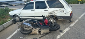 Otomobille çarpışan motosikletin sürücüsü hayatını kaybetti
