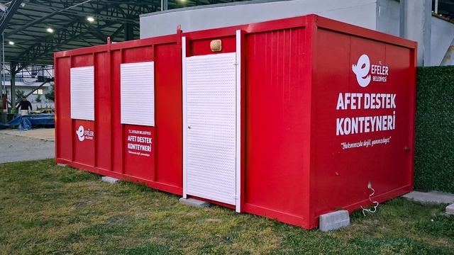 Efeler Belediyesi'nden afet konteyneri desteği