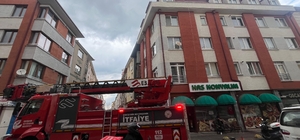 Pide salonunun bacasında çıkan yangın korkuttu