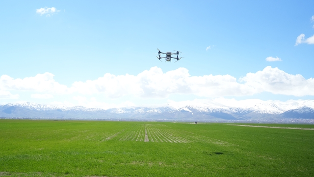 Muş'ta 42 bin dönümlük tarım arazisi dron ile gübrelendi