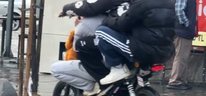 Elektrikli bisikletlerde tehlikeli yolculuklar kamerada