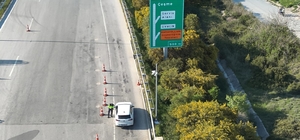 Çeşme gişelerinde dron destekli trafik denetimi devam ediyor