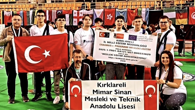 Kırklareli Mimar Sinan Mesleki ve Teknik Anadolu Lisesi öğrencileri dünya şampiyonu oldu
